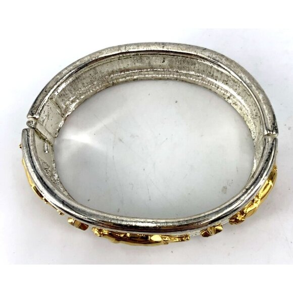 Jackie Collins Bracelet Silver Plated Panther Big Cat Puma Hinged Bangle 7" - Picture 5 of 9